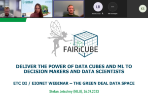 FAIRiCUBE presenting on the “Eionet Webinar – The Green Deal Data Space”